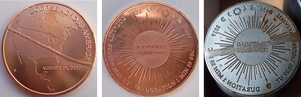 Eclipse Across America obverse with Nashville reverse